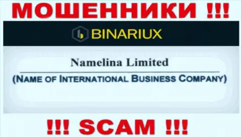 Бинариакс - это internet мошенники, а руководит ими Namelina Limited