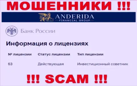 ООО Финплан пишут, что имеют лицензию от Центрального Банка Российской Федерации (данные с сайта мошенников)